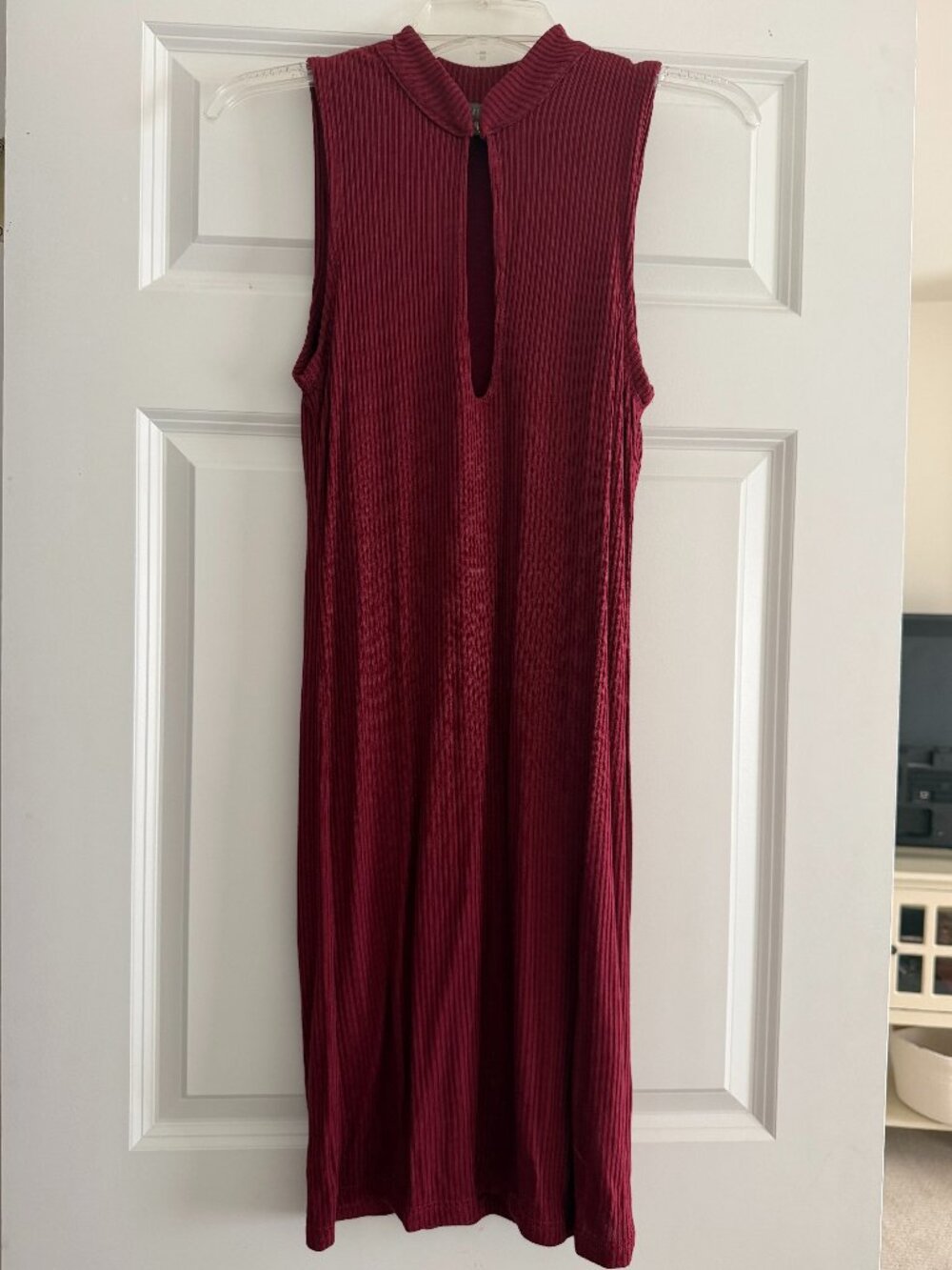 Don't Ask Why Ribbed Mock Split Neck Tank Dress